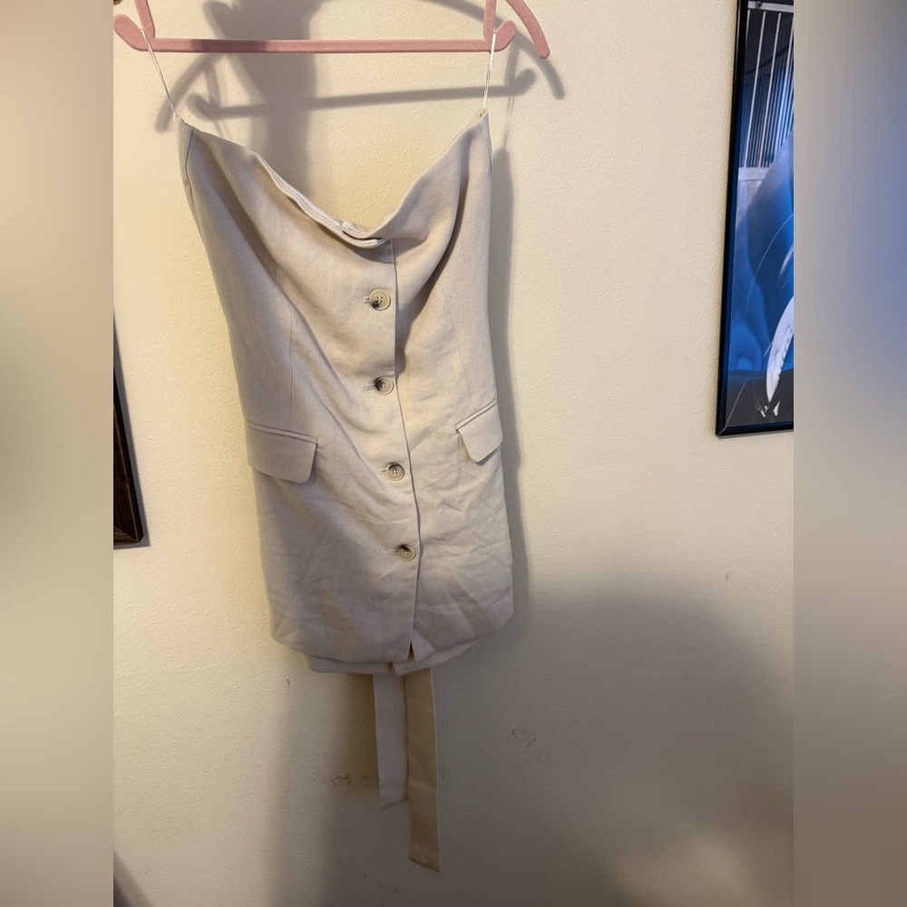 Zara Cream Button-Front Sleeveless Coat